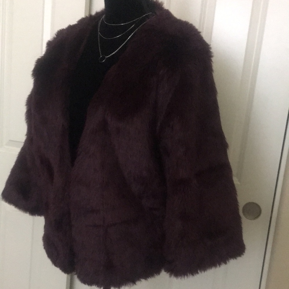 Just Added! Semi Cropped Faux Fur Jacket - Picture 4 of 6